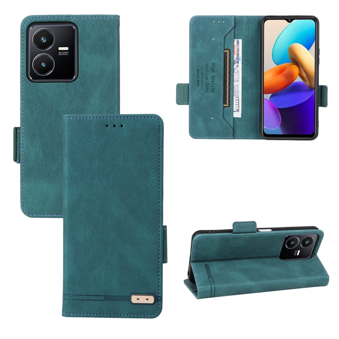 Caja de teléfono de cuero con cierre magnético, For vivo Y22s / Y35, For Xiaomi Redmi 10 5G / Note 11E, For Motorola Edge X30 / Edge 30 Pro / Edge+ 2022, For Sharp Aquos Sense 7