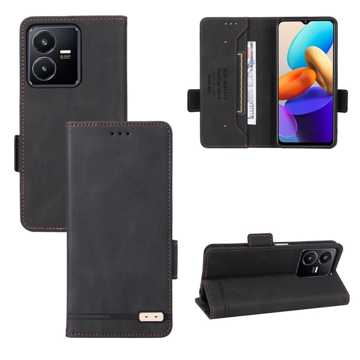 Caja de teléfono de cuero con cierre magnético, For vivo Y22s / Y35, For Xiaomi Redmi 10 5G / Note 11E, For Motorola Edge X30 / Edge 30 Pro / Edge+ 2022, For Sharp Aquos Sense 7
