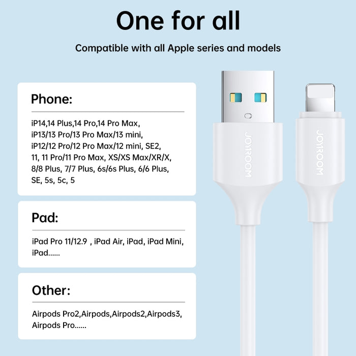 JOYROOM S-UL012A9 2.4A USB a cable de datos de carga rápida de 8 pines