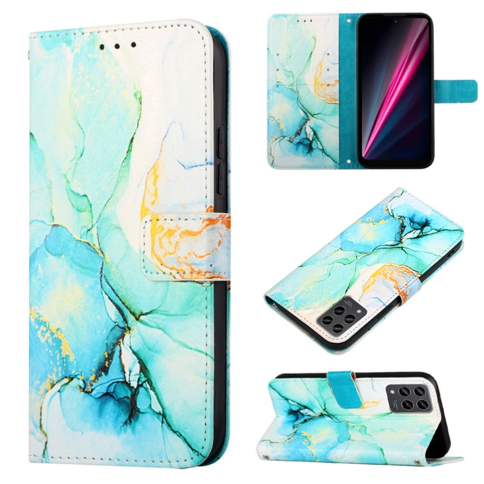 PT003 Estuche para teléfono de cuero con tapa y patrón de mármol, For Motorola Moto E22i 4G/E22 4G, For OPPO A55S 5G/CPH2309 Japan, For OPPO Reno7 A Japan, For T-Mobile Revvl 6 Pro 5G, For Infinix Smart 6 Plus/X6823, For T-Mobile Revvl 6 5G            ...