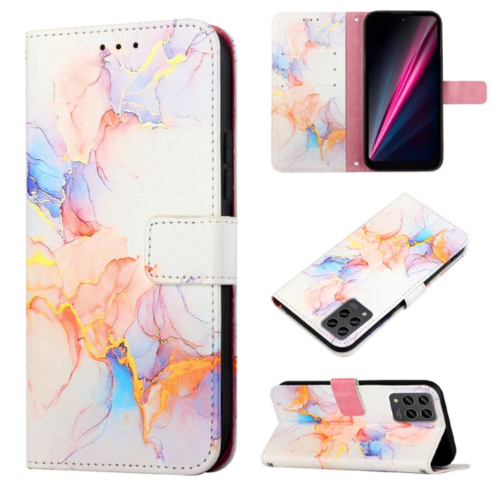 PT003 Estuche para teléfono de cuero con tapa y patrón de mármol, For Motorola Moto E22i 4G/E22 4G, For OPPO A55S 5G/CPH2309 Japan, For OPPO Reno7 A Japan, For T-Mobile Revvl 6 Pro 5G, For Infinix Smart 6 Plus/X6823, For T-Mobile Revvl 6 5G            ...