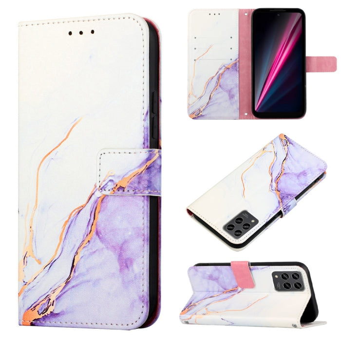 PT003 Estuche para teléfono de cuero con tapa y patrón de mármol, For Motorola Moto E22i 4G/E22 4G, For OPPO A55S 5G/CPH2309 Japan, For OPPO Reno7 A Japan, For T-Mobile Revvl 6 Pro 5G, For Infinix Smart 6 Plus/X6823, For T-Mobile Revvl 6 5G            ...