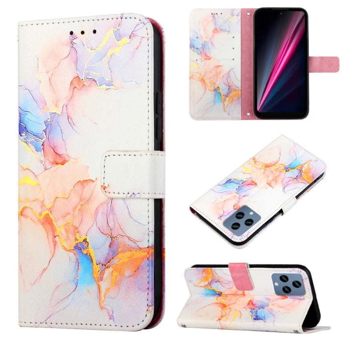 PT003 Estuche para teléfono de cuero con tapa y patrón de mármol, For Motorola Moto E22i 4G/E22 4G, For OPPO A55S 5G/CPH2309 Japan, For OPPO Reno7 A Japan, For T-Mobile Revvl 6 Pro 5G, For Infinix Smart 6 Plus/X6823, For T-Mobile Revvl 6 5G            ...