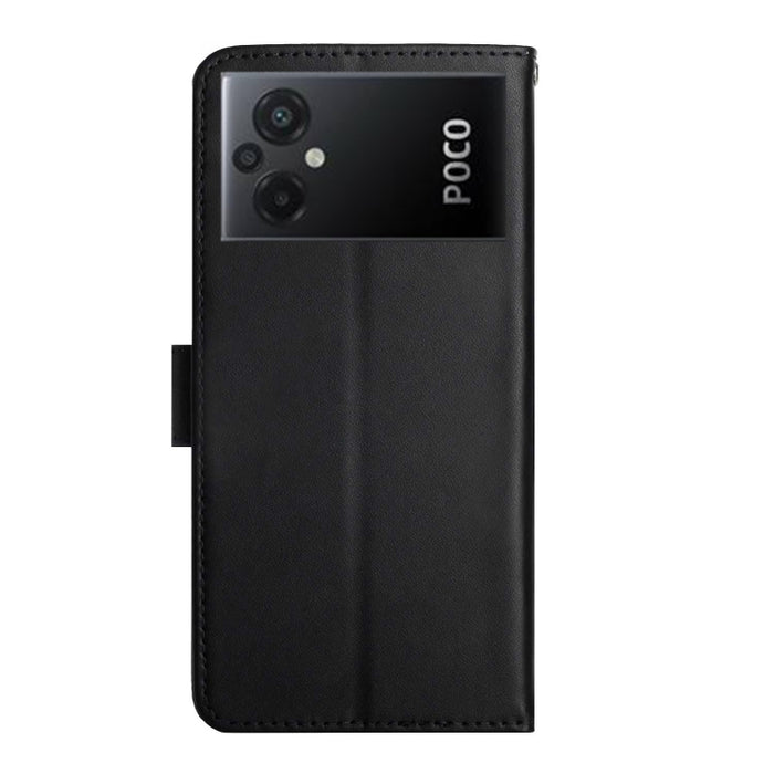 Estuche para teléfono con tapa a prueba de huellas dactilares de cuero genuino, For Xiaomi Poco M5 4G/5G/M4 5G, For Xiaomi Poco M5s, For Xiaomi Redmi A1, For Xiaomi Redmi K50 Ultra/12T/12T Pro