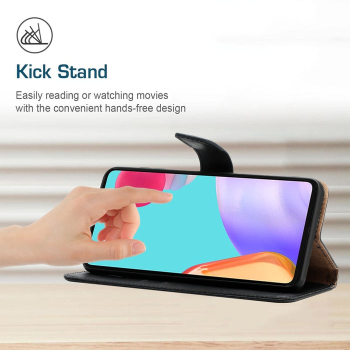 Estuche para teléfono con tapa a prueba de huellas dactilares de cuero genuino, For Xiaomi Poco M5 4G/5G/M4 5G, For Xiaomi Poco M5s, For Xiaomi Redmi A1, For Xiaomi Redmi K50 Ultra/12T/12T Pro