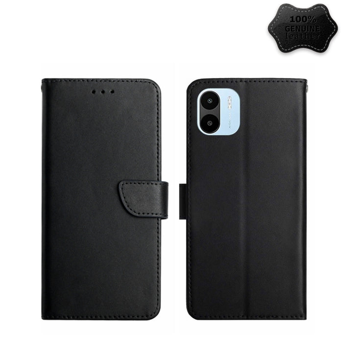 Estuche para teléfono con tapa a prueba de huellas dactilares de cuero genuino, For Xiaomi Poco M5 4G/5G/M4 5G, For Xiaomi Poco M5s, For Xiaomi Redmi A1, For Xiaomi Redmi K50 Ultra/12T/12T Pro