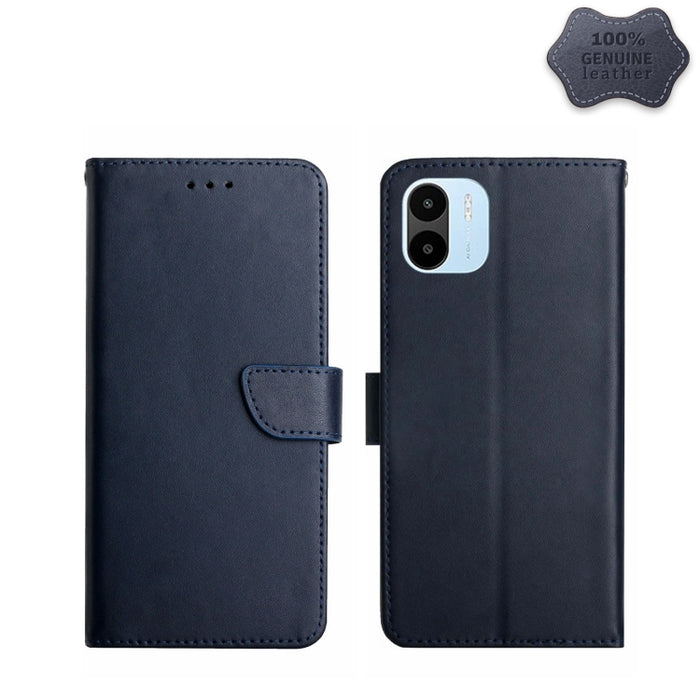 Estuche para teléfono con tapa a prueba de huellas dactilares de cuero genuino, For Xiaomi Poco M5 4G/5G/M4 5G, For Xiaomi Poco M5s, For Xiaomi Redmi A1, For Xiaomi Redmi K50 Ultra/12T/12T Pro