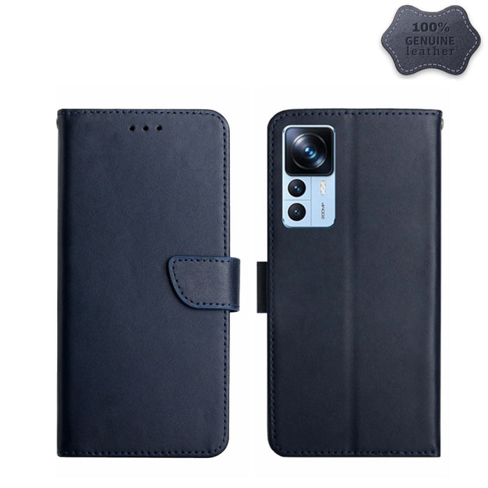 Estuche para teléfono con tapa a prueba de huellas dactilares de cuero genuino, For Xiaomi Poco M5 4G/5G/M4 5G, For Xiaomi Poco M5s, For Xiaomi Redmi A1, For Xiaomi Redmi K50 Ultra/12T/12T Pro