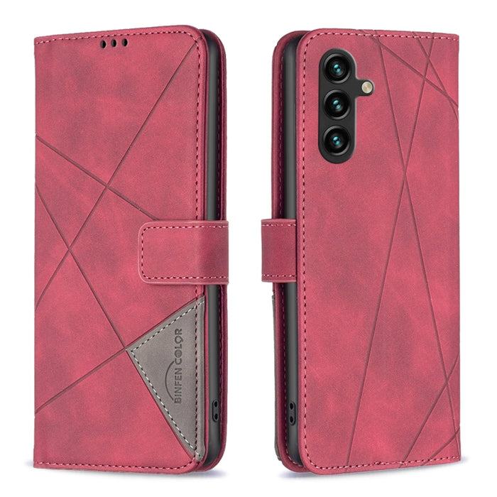 Caja de teléfono de cuero con textura de rombos con hebilla magnética, For OPPO A17, For Samsung Galaxy A14 5G, For Samsung Galaxy S23+ 5G, For Samsung Galaxy S23 Ultra 5G, For Samsung Galaxy S23 5G, For Xiaomi 12T / 12T Pro / Redmi K50 Ultra