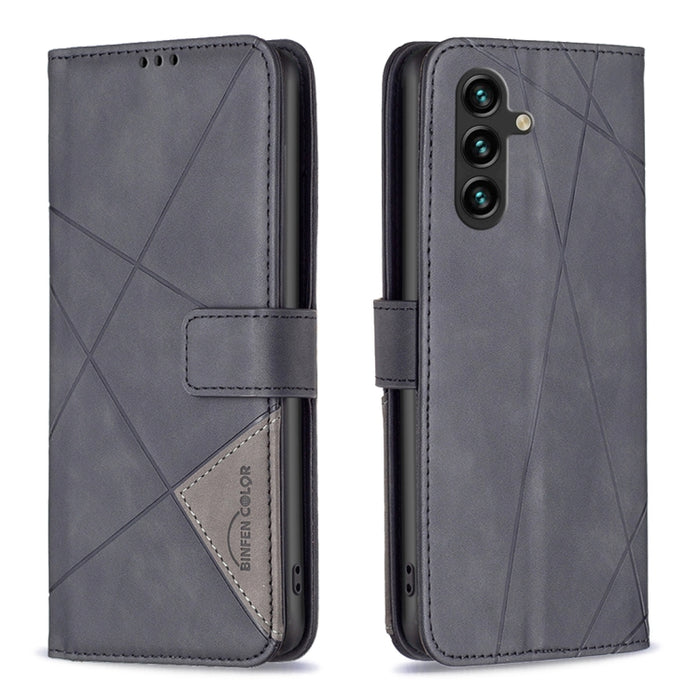 Caja de teléfono de cuero con textura de rombos con hebilla magnética, For OPPO A17, For Samsung Galaxy A14 5G, For Samsung Galaxy S23+ 5G, For Samsung Galaxy S23 Ultra 5G, For Samsung Galaxy S23 5G, For Xiaomi 12T / 12T Pro / Redmi K50 Ultra