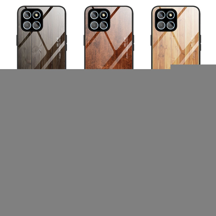 Caja de teléfono de vidrio de grano de madera, For Honor X8, For Xiaomi Redmi A1 4G, For Xiaomi Civi 2, For Xiaomi Poco M4, For Xiaomi Poco M5