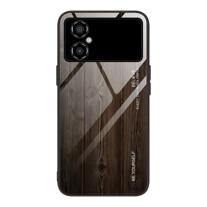 Caja de teléfono de vidrio de grano de madera, For Honor X8, For Xiaomi Redmi A1 4G, For Xiaomi Civi 2, For Xiaomi Poco M4, For Xiaomi Poco M5