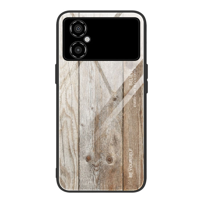 Caja de teléfono de vidrio de grano de madera, For Honor X8, For Xiaomi Redmi A1 4G, For Xiaomi Civi 2, For Xiaomi Poco M4, For Xiaomi Poco M5