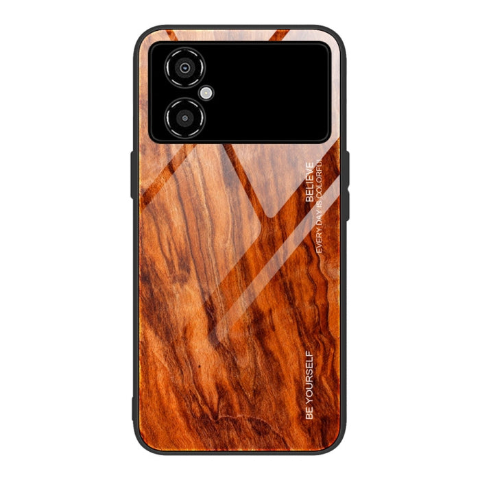 Caja de teléfono de vidrio de grano de madera, For Honor X8, For Xiaomi Redmi A1 4G, For Xiaomi Civi 2, For Xiaomi Poco M4, For Xiaomi Poco M5