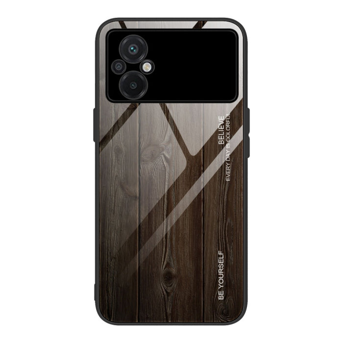 Caja de teléfono de vidrio de grano de madera, For Honor X8, For Xiaomi Redmi A1 4G, For Xiaomi Civi 2, For Xiaomi Poco M4, For Xiaomi Poco M5