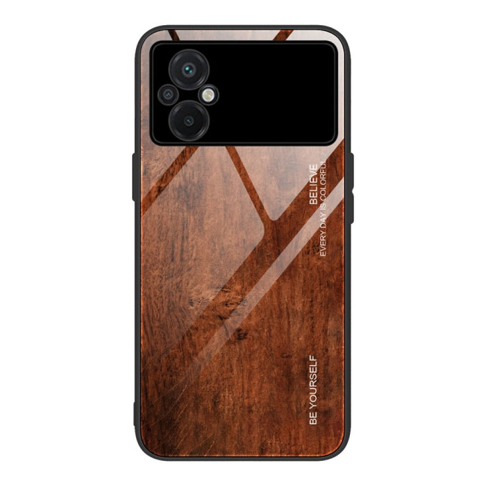 Caja de teléfono de vidrio de grano de madera, For Honor X8, For Xiaomi Redmi A1 4G, For Xiaomi Civi 2, For Xiaomi Poco M4, For Xiaomi Poco M5