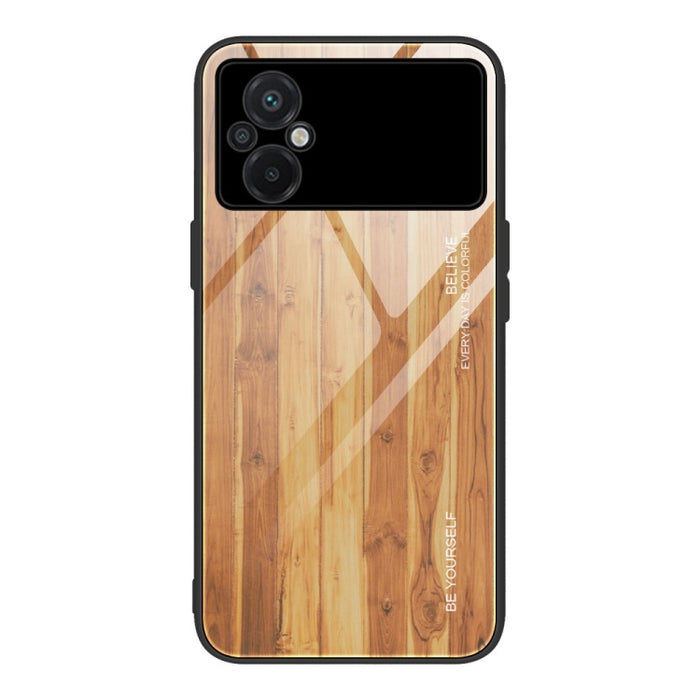 Caja de teléfono de vidrio de grano de madera, For Honor X8, For Xiaomi Redmi A1 4G, For Xiaomi Civi 2, For Xiaomi Poco M4, For Xiaomi Poco M5