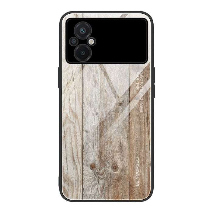 Caja de teléfono de vidrio de grano de madera, For Honor X8, For Xiaomi Redmi A1 4G, For Xiaomi Civi 2, For Xiaomi Poco M4, For Xiaomi Poco M5