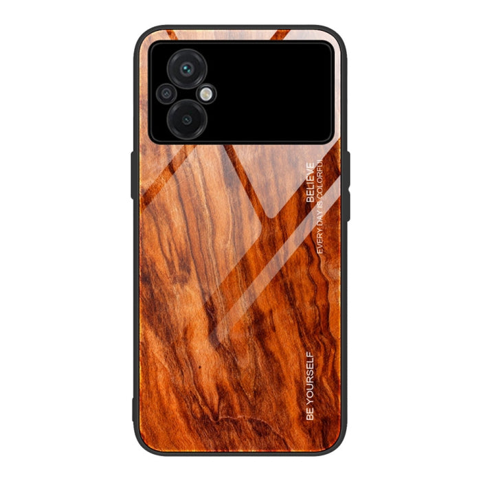 Caja de teléfono de vidrio de grano de madera, For Honor X8, For Xiaomi Redmi A1 4G, For Xiaomi Civi 2, For Xiaomi Poco M4, For Xiaomi Poco M5