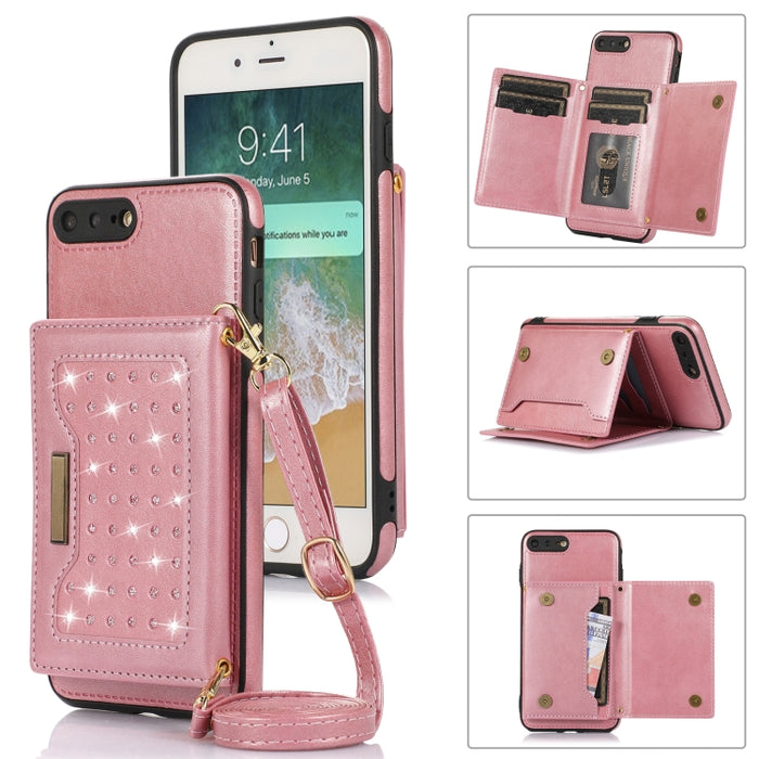 Estuche para teléfono de cuero RFID de tres pliegues con cordón