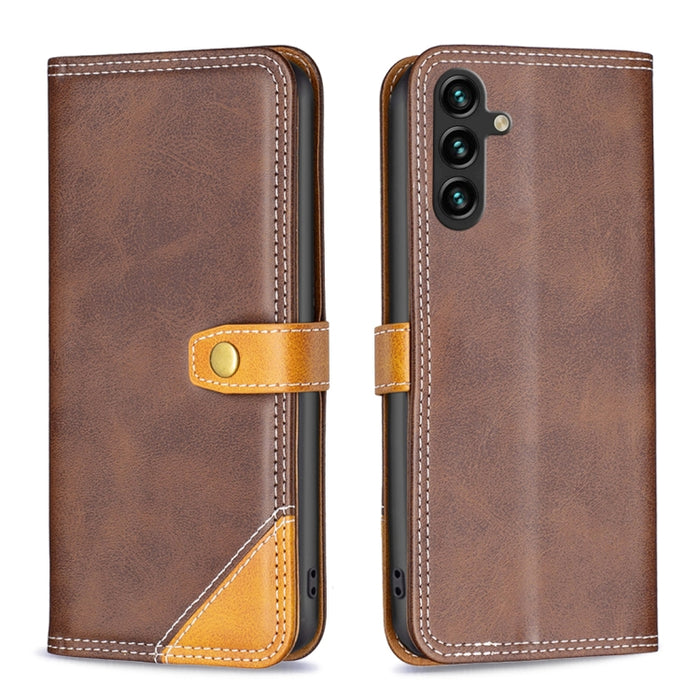Estuche para teléfono de cuero con doble hilo de coser a juego, For OPPO A17, For Samsung Galaxy A14 5G, For Samsung Galaxy S23+ 5G, For Samsung Galaxy S23 Ultra 5G, For Samsung Galaxy S23 5G, For Xiaomi 12T / 12T Pro / Redmi K50 Ultra
