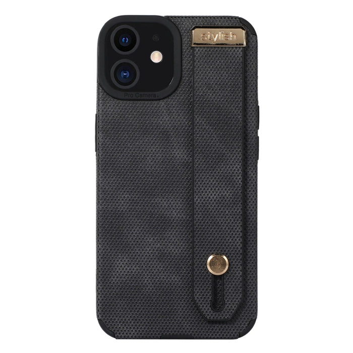 Funda de teléfono de cuero TPU con correa para la muñeca