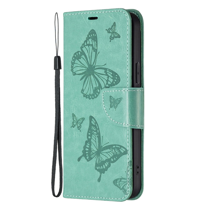 Estuche de cuero con estampado de dos mariposas en relieve, For Samsung Galaxy A14 5G, For Samsung Galaxy S23+ 5G, For Samsung Galaxy S23 Ultra 5G, For Samsung Galaxy S23 5, For Xiaomi 12T / 12T Pro / Redmi K50 Ultra