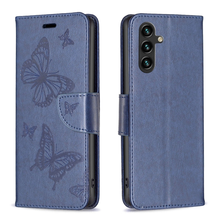 Estuche de cuero con estampado de dos mariposas en relieve, For Samsung Galaxy A14 5G, For Samsung Galaxy S23+ 5G, For Samsung Galaxy S23 Ultra 5G, For Samsung Galaxy S23 5, For Xiaomi 12T / 12T Pro / Redmi K50 Ultra