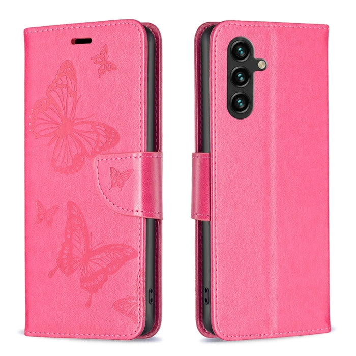 Estuche de cuero con estampado de dos mariposas en relieve, For Samsung Galaxy A14 5G, For Samsung Galaxy S23+ 5G, For Samsung Galaxy S23 Ultra 5G, For Samsung Galaxy S23 5, For Xiaomi 12T / 12T Pro / Redmi K50 Ultra