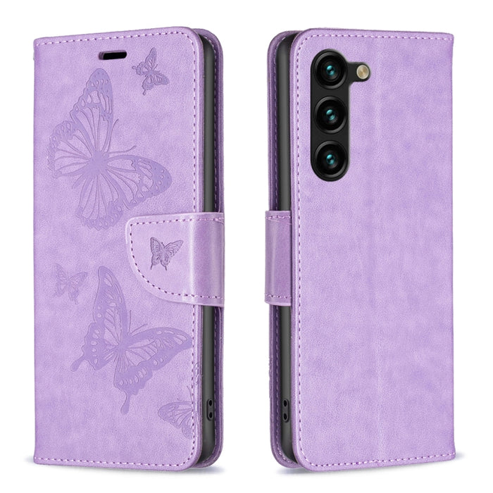Estuche de cuero con estampado de dos mariposas en relieve, For Samsung Galaxy A14 5G, For Samsung Galaxy S23+ 5G, For Samsung Galaxy S23 Ultra 5G, For Samsung Galaxy S23 5, For Xiaomi 12T / 12T Pro / Redmi K50 Ultra