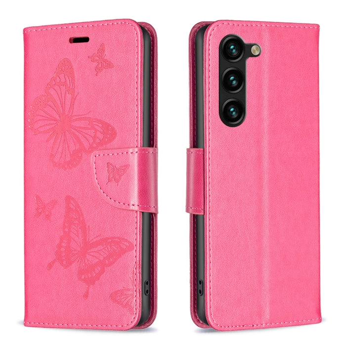 Estuche de cuero con estampado de dos mariposas en relieve, For Samsung Galaxy A14 5G, For Samsung Galaxy S23+ 5G, For Samsung Galaxy S23 Ultra 5G, For Samsung Galaxy S23 5, For Xiaomi 12T / 12T Pro / Redmi K50 Ultra