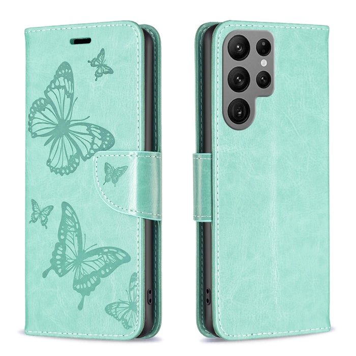 Estuche de cuero con estampado de dos mariposas en relieve, For Samsung Galaxy A14 5G, For Samsung Galaxy S23+ 5G, For Samsung Galaxy S23 Ultra 5G, For Samsung Galaxy S23 5, For Xiaomi 12T / 12T Pro / Redmi K50 Ultra