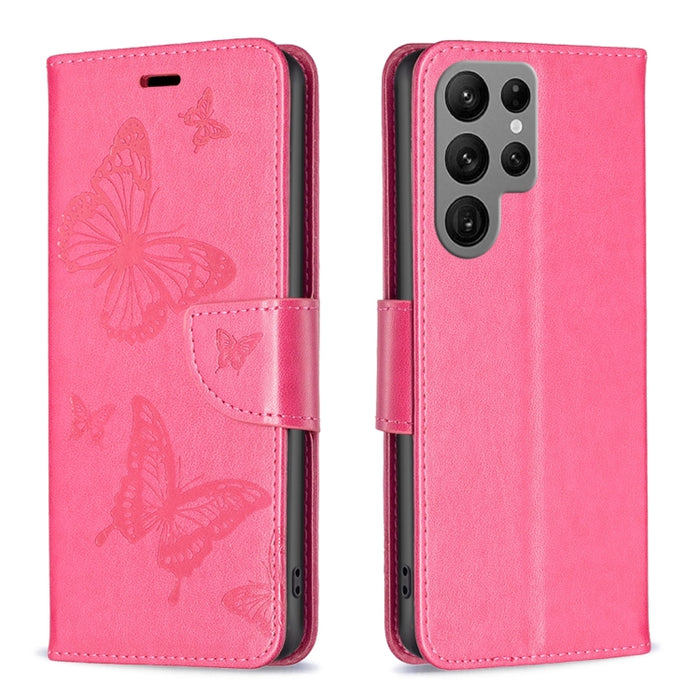 Estuche de cuero con estampado de dos mariposas en relieve, For Samsung Galaxy A14 5G, For Samsung Galaxy S23+ 5G, For Samsung Galaxy S23 Ultra 5G, For Samsung Galaxy S23 5, For Xiaomi 12T / 12T Pro / Redmi K50 Ultra