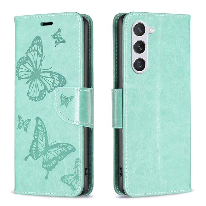 Estuche de cuero con estampado de dos mariposas en relieve, For Samsung Galaxy A14 5G, For Samsung Galaxy S23+ 5G, For Samsung Galaxy S23 Ultra 5G, For Samsung Galaxy S23 5, For Xiaomi 12T / 12T Pro / Redmi K50 Ultra