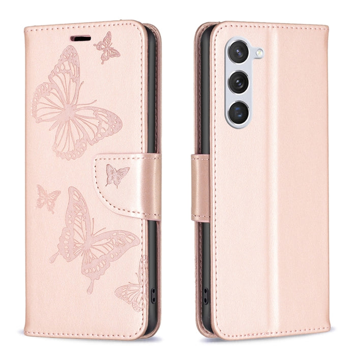 Estuche de cuero con estampado de dos mariposas en relieve, For Samsung Galaxy A14 5G, For Samsung Galaxy S23+ 5G, For Samsung Galaxy S23 Ultra 5G, For Samsung Galaxy S23 5, For Xiaomi 12T / 12T Pro / Redmi K50 Ultra