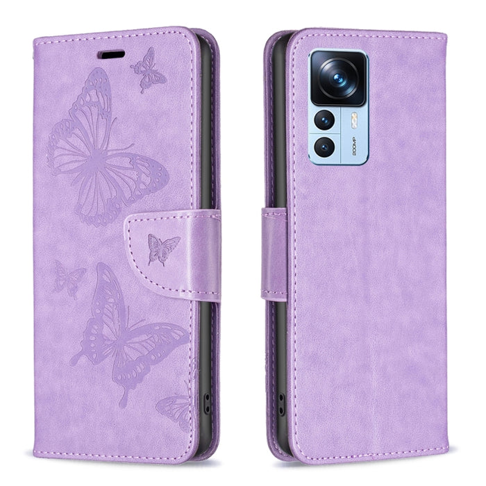 Estuche de cuero con estampado de dos mariposas en relieve, For Samsung Galaxy A14 5G, For Samsung Galaxy S23+ 5G, For Samsung Galaxy S23 Ultra 5G, For Samsung Galaxy S23 5, For Xiaomi 12T / 12T Pro / Redmi K50 Ultra