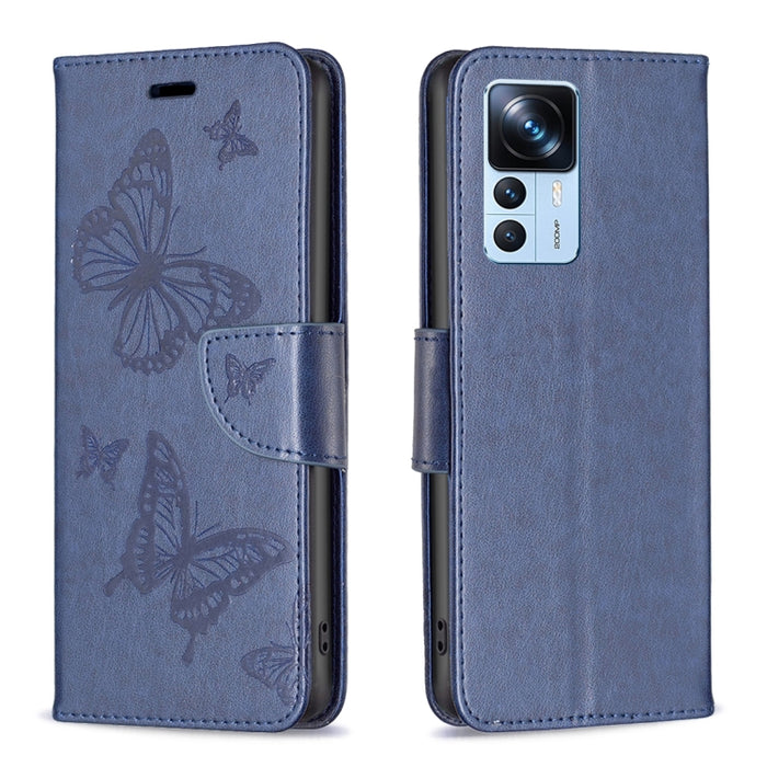 Estuche de cuero con estampado de dos mariposas en relieve, For Samsung Galaxy A14 5G, For Samsung Galaxy S23+ 5G, For Samsung Galaxy S23 Ultra 5G, For Samsung Galaxy S23 5, For Xiaomi 12T / 12T Pro / Redmi K50 Ultra