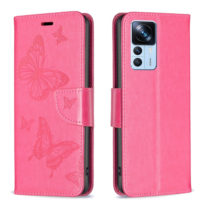 Estuche de cuero con estampado de dos mariposas en relieve, For Samsung Galaxy A14 5G, For Samsung Galaxy S23+ 5G, For Samsung Galaxy S23 Ultra 5G, For Samsung Galaxy S23 5, For Xiaomi 12T / 12T Pro / Redmi K50 Ultra