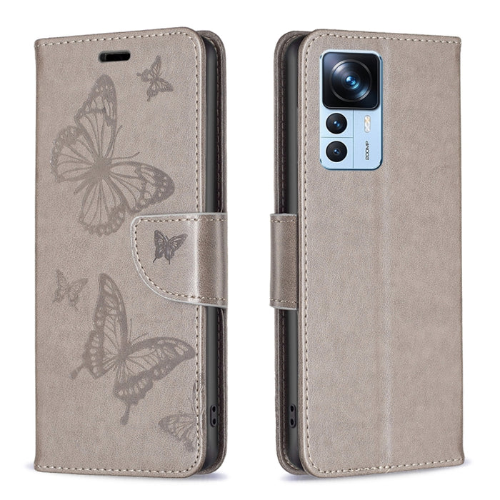 Estuche de cuero con estampado de dos mariposas en relieve, For Samsung Galaxy A14 5G, For Samsung Galaxy S23+ 5G, For Samsung Galaxy S23 Ultra 5G, For Samsung Galaxy S23 5, For Xiaomi 12T / 12T Pro / Redmi K50 Ultra