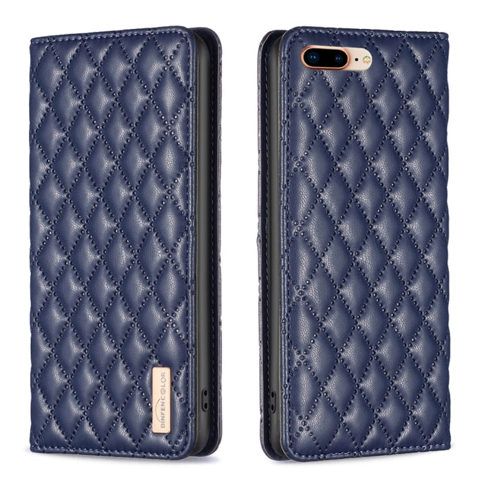 Estuche para teléfono con tapa de cuero magnético Diamond Lattice