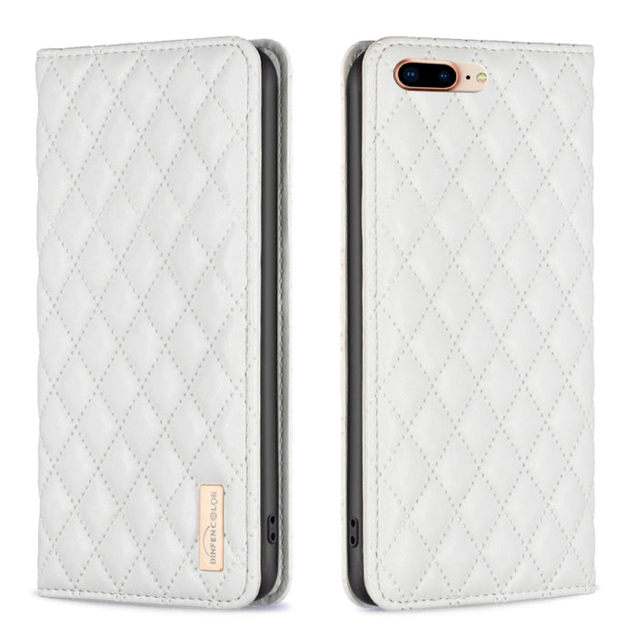 Estuche para teléfono con tapa de cuero magnético Diamond Lattice