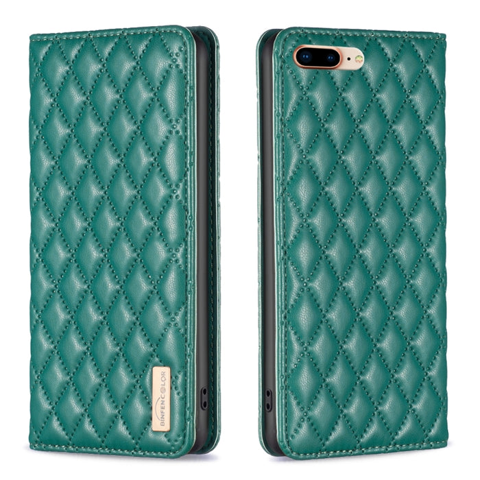 Estuche para teléfono con tapa de cuero magnético Diamond Lattice
