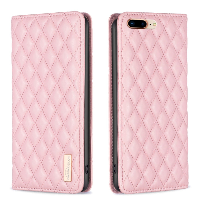Estuche para teléfono con tapa de cuero magnético Diamond Lattice