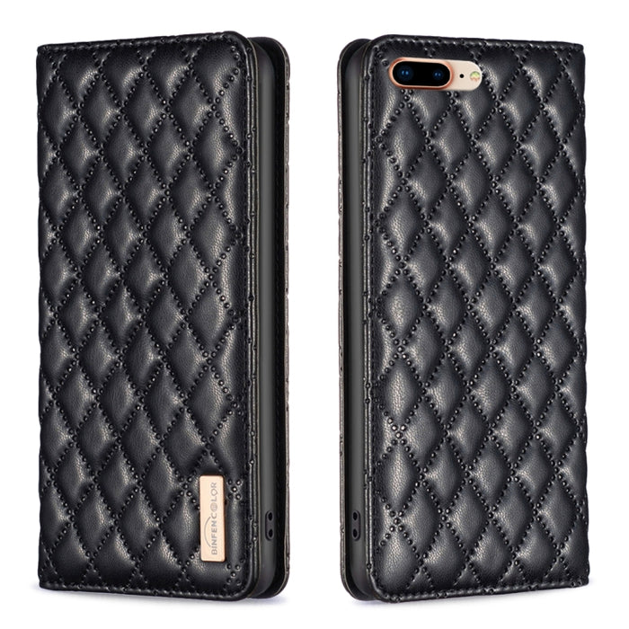 Estuche para teléfono con tapa de cuero magnético Diamond Lattice