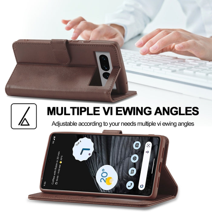 LC.IMEEKE Estuche de cuero con tapa horizontal con textura de becerro, For Google Pixel 7, For Google Pixel 7 Pro, For Xiaomi Redmi A1
