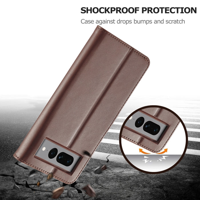 LC.IMEEKE Estuche de cuero con tapa horizontal con textura de becerro, For Google Pixel 7, For Google Pixel 7 Pro, For Xiaomi Redmi A1