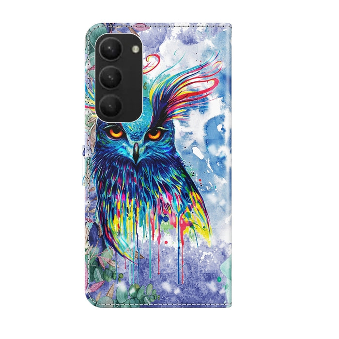 Estuche para teléfono con patrón de pintura 3D TPU + PU, For Samsung Galaxy S23+ 5G, For Samsung Galaxy S23 ultra 5G