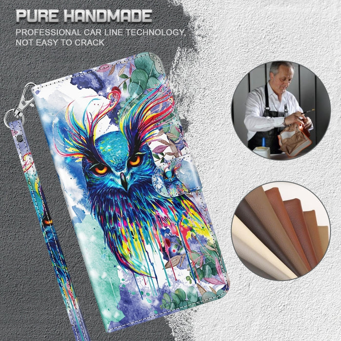 Estuche para teléfono con patrón de pintura 3D TPU + PU, For Samsung Galaxy S23+ 5G, For Samsung Galaxy S23 ultra 5G