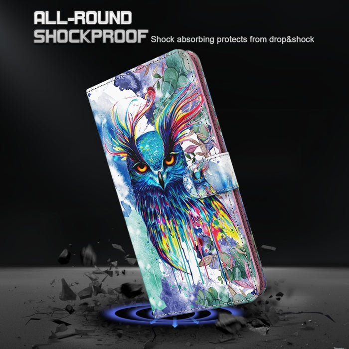 Estuche para teléfono con patrón de pintura 3D TPU + PU, For Samsung Galaxy S23+ 5G, For Samsung Galaxy S23 ultra 5G