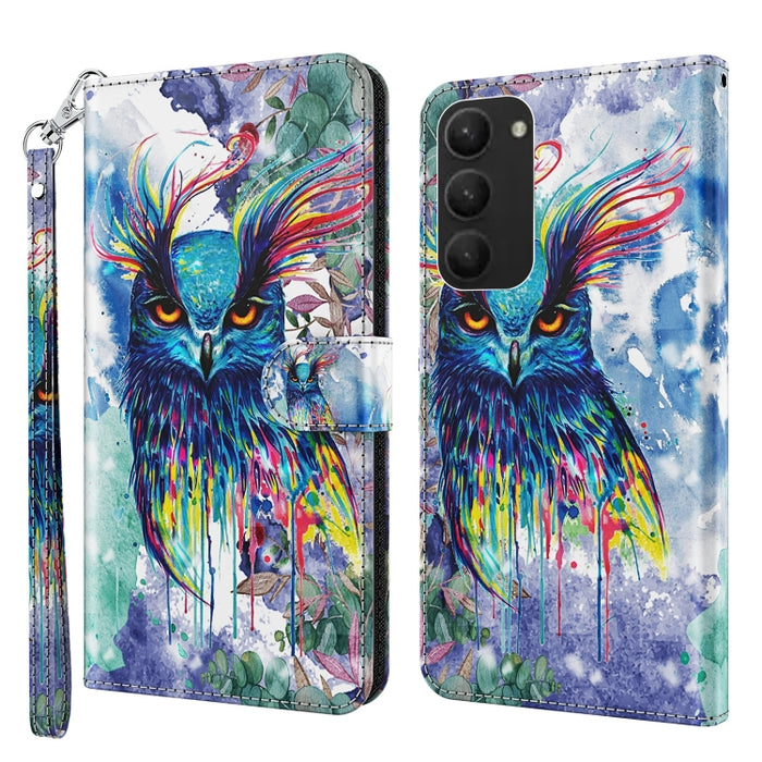 Estuche para teléfono con patrón de pintura 3D TPU + PU, For Samsung Galaxy S23+ 5G, For Samsung Galaxy S23 ultra 5G